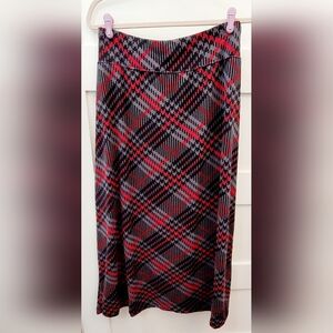 D & Co Houndstooth Plaid A Line Maxi Skirt- Small